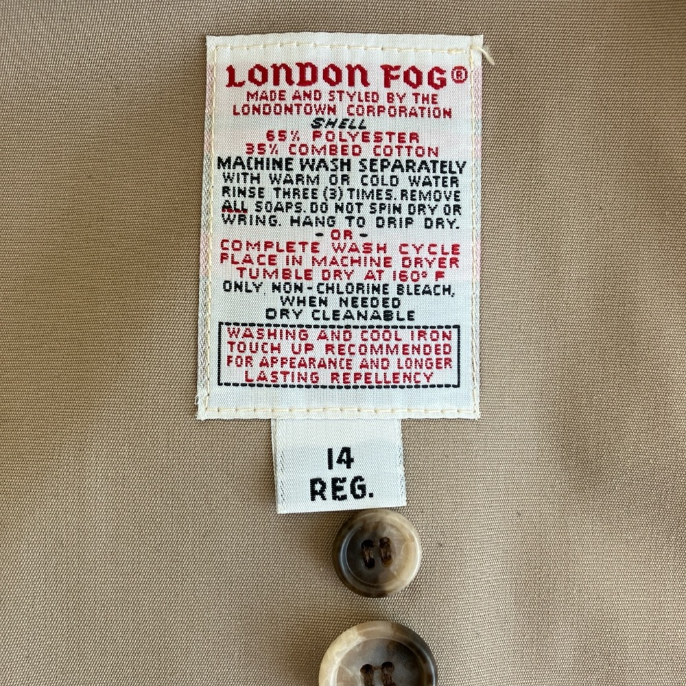 Vintage London Fog Maincoats Classic Trench Sz 14 - Picture 7 of 8